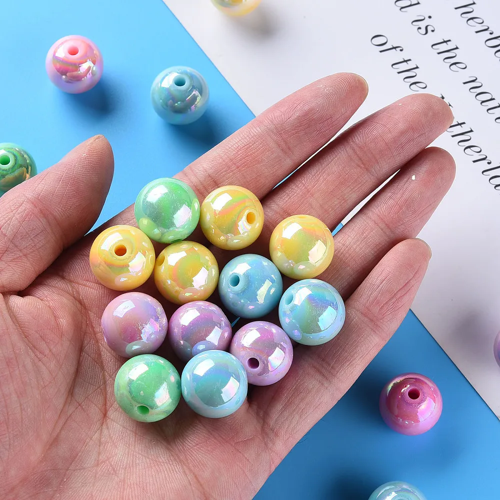 PandaHall 220 Stück 16mm AB Farbe Opake Acryl Runde Perlen Bunte Bubblegum-Perlen für DIY Schlüsselanhänger-Herstellung – Detail 4