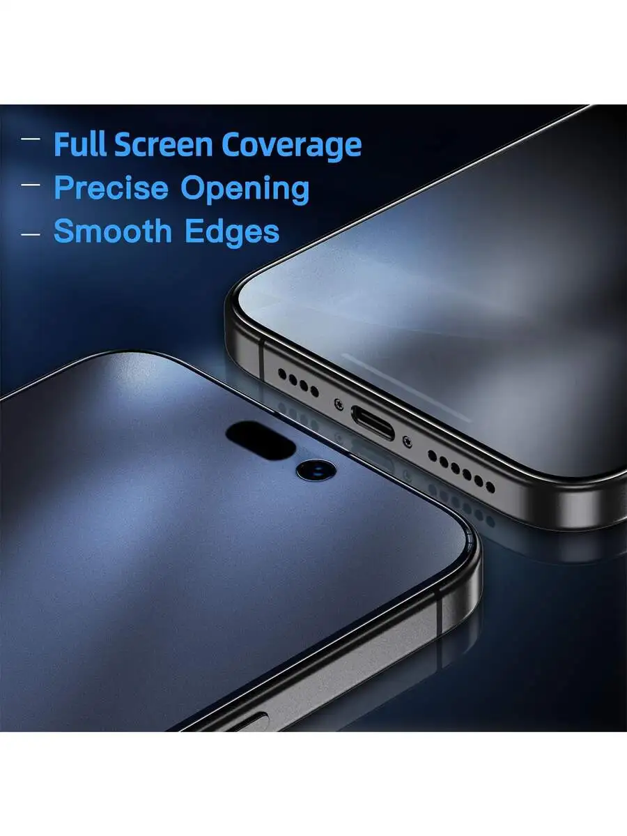 1 قطعة واقي شاشة من الزجاج المقسى غير اللامع مضاد للنظر متوافق مع آيفون 17 برو ماكس/17 برو/17 اير/17/16 برو ماكس/16 برو/16