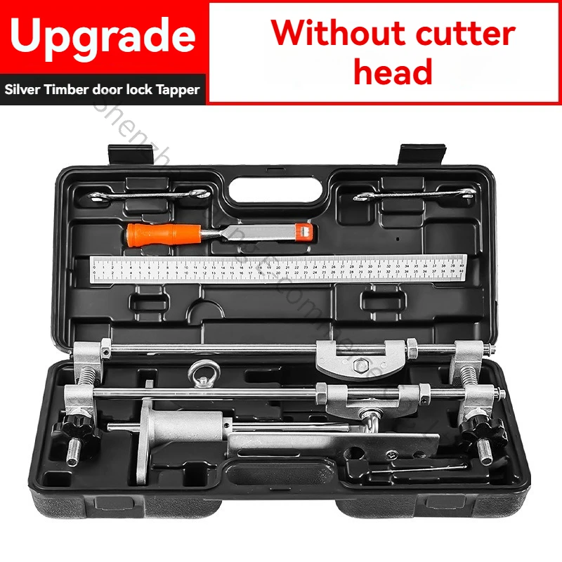Wood Door Hole Cutter Set, Precision Mortising Tool for Lock Installation, with Sliding Rail Bearing Seat for Solid Doors