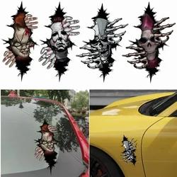 Car Sticker Horror Characters Skull Force Open From Cracked Series Car Styling Automobile Window Body Halloween Decal Decoration