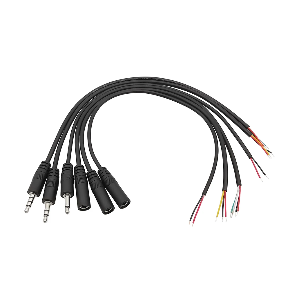 

10Pcs Repair 3.5mm 2/3/4Pole AUX Audio Cable Male Female Plug Jack Connector Mono Stereo DIY Headphone Extension Wire