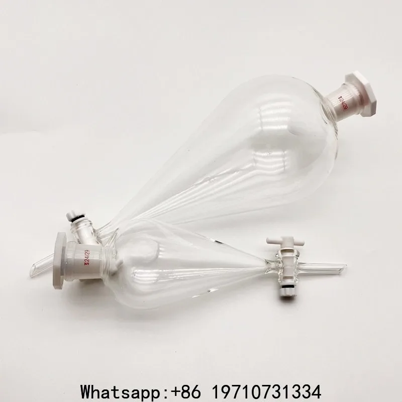 Pear-shaped Separation Funnel, Thickened Borosilicate Glass, Laboratory Oil Separation PTFE Piston