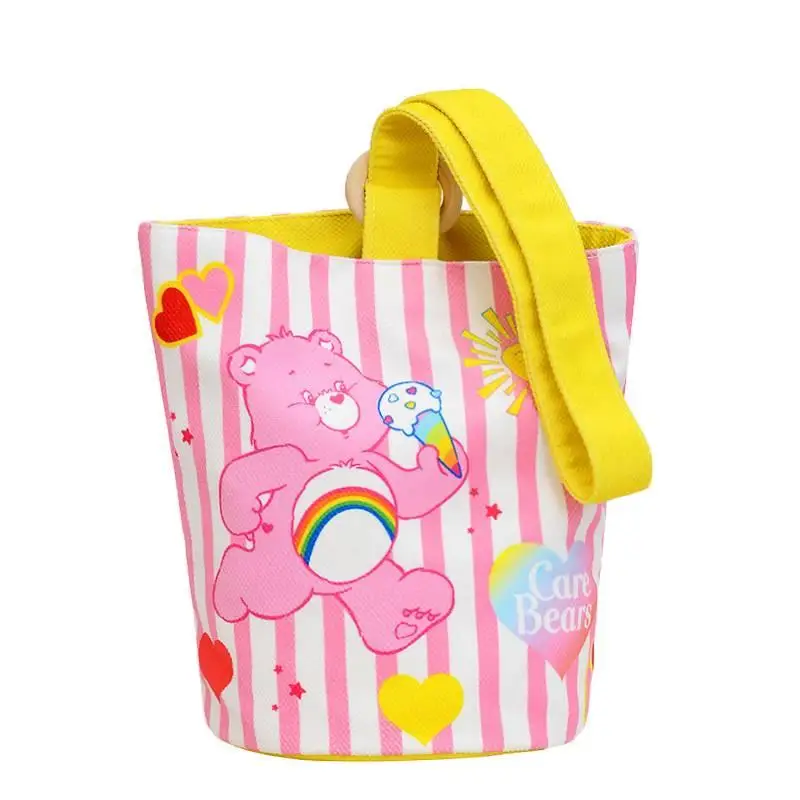 Echte Cartoon Care Bears Große Kapazität Handtasche Carebears Eimer Tasche Handgelenk Tasche Lunch Box Bento Tasche Haushalts Artikel