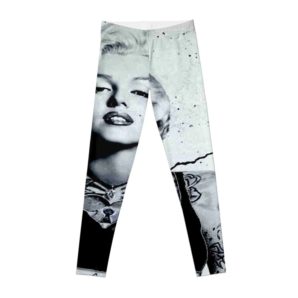 

MARILYN MONROE: Fully Tattooed Print Leggings sport pants flared gym sportswear woman sport legging Womens Leggings