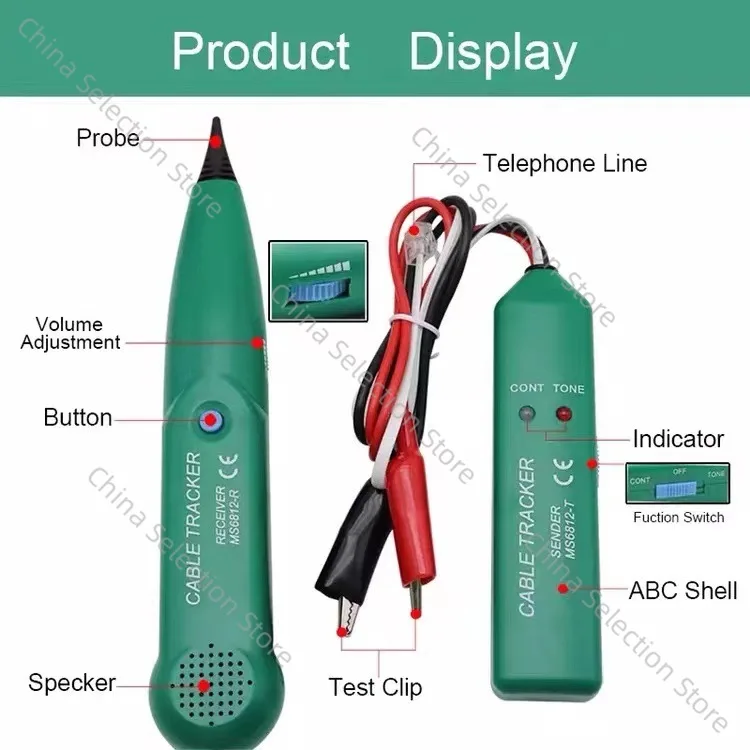 

Нейтральный тестер кабельного трекера MS6812, тестер сетевого кабеля, проверка линии, линейный искатель