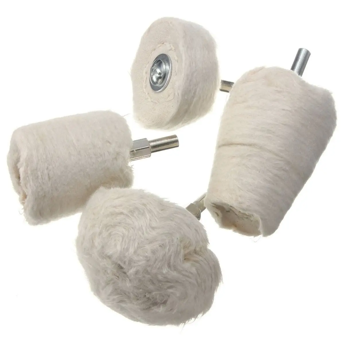 2 Inch / 3 Inch Cylinder/Cone Shape T-shaped White Cloth Polishing Wheel Mirror Polishing Buffer Cotton Pad for Grinding