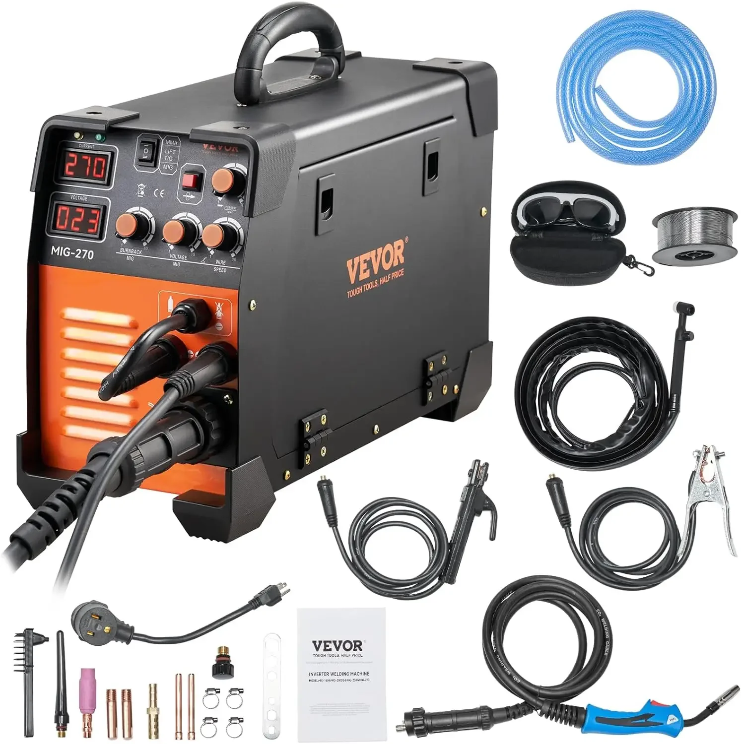 

MIG Welder, 3 in 1 270 Amp Welding Machine, 110 220V MIG TIG Arc Welder, Portable TIG Welder Lift ARC Welder