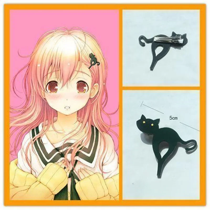 Tsukishima Ai  Ogihama Akane Popular Anime Peripheral Cos Hairpin Black Cat Hairpin Headdress Kawaii Comic Exhibition Gifts