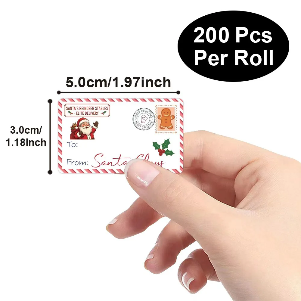 250 Pcs Christmas Tags Self Adhesive Gift Tags for Xmas Presents Christmas Name Labels Stickers for Wrapping Paper Birthday
