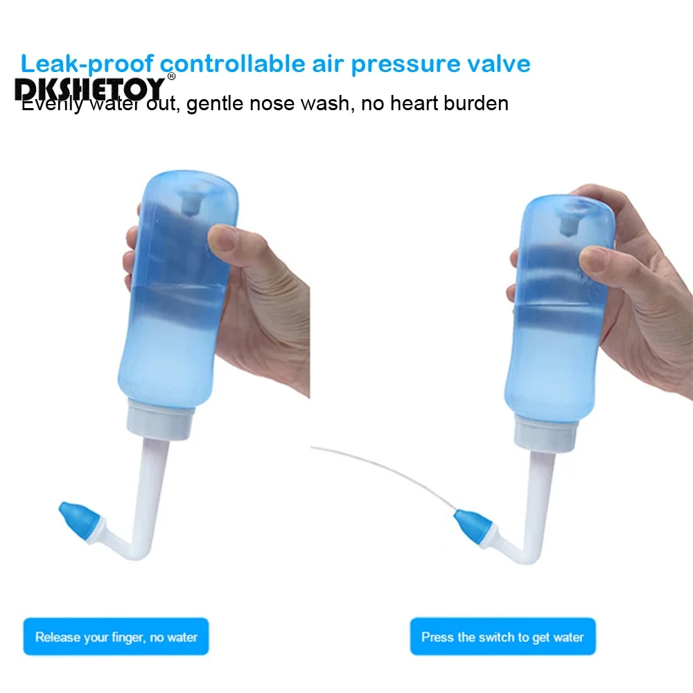 Butelki do płukania nosa 300/500 ml dla dorosłych i dzieci, ochraniacz na nos, płukacz do nosa na nieżyt, zapobiegający alergicznemu nieżytowi, neti pot