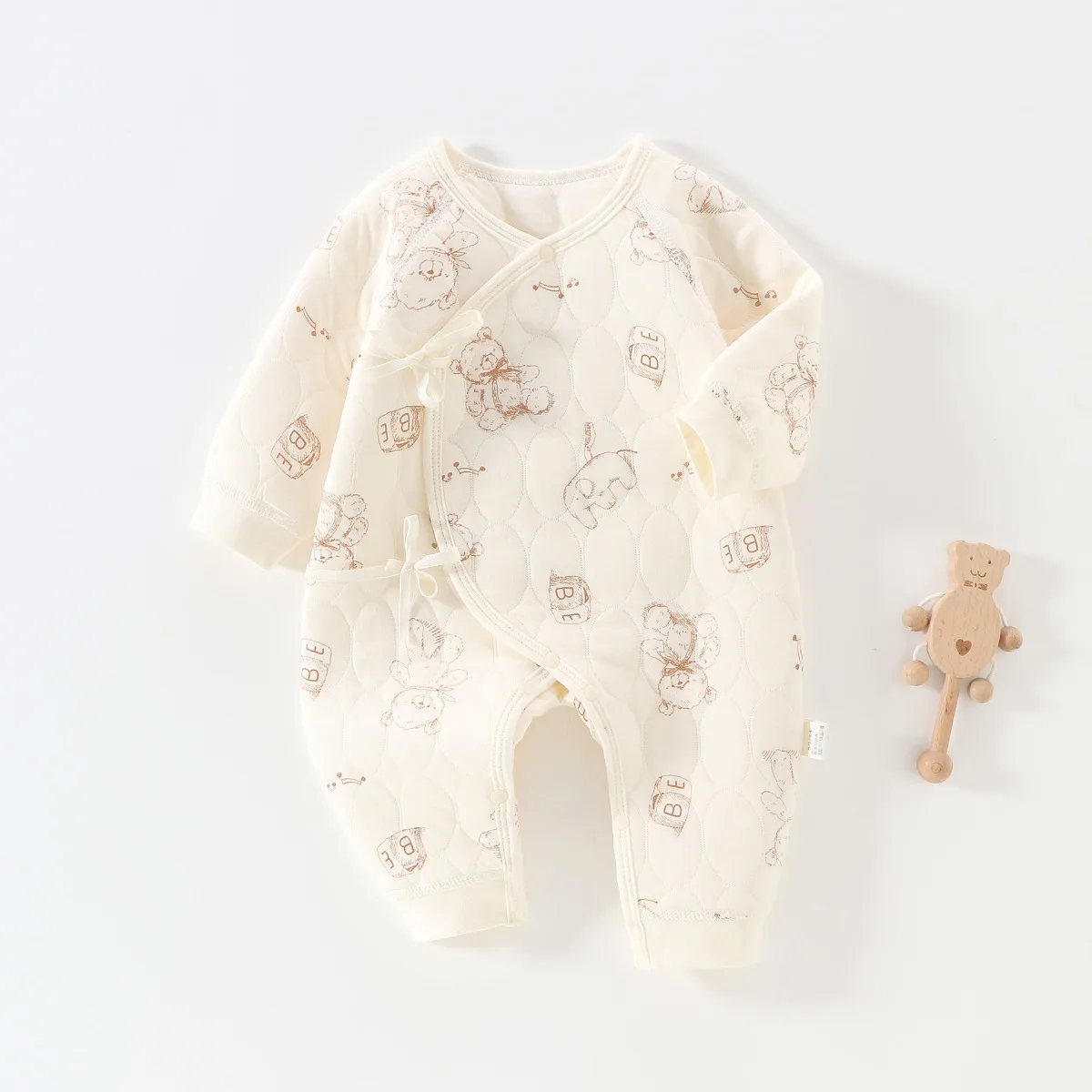 بدلة قطعة واحدة على شكل فراشة دافئة لحديثي الولادة لربيع وخريف ملابس خارجية يومية للأطفال الرضع من عمر 0 إلى 6 أشهر وزرة من القطن الخالص