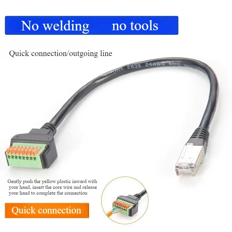 

Кабель коммутационной платы с пружинным терминалом RJ45 Ethernet «папа» на 8-контактный беспаечный пресс-адаптер-удлинитель для CAT5