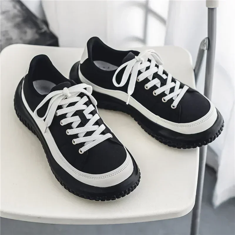 2024 Autumn Thick Soles with Niche Original Fashion Shoes Casual Increase Hong Kong Style Board Shoes Men Sneakers