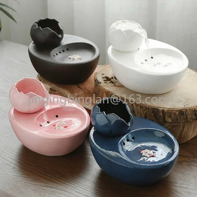 Bowl Cat Water Fountain Ceramic Dog Drinking Dispenser Custom Pet Automatic