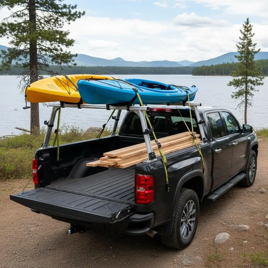 

Алюминиевый грузовой кронштейн с регулируемой высотой 19-34 дюйма для каяков, серфбордов, пиломатериалов, грузоподъемность 800 фунтов, сверхмощный, комплект из двух штанг, 8 несъемных креплений