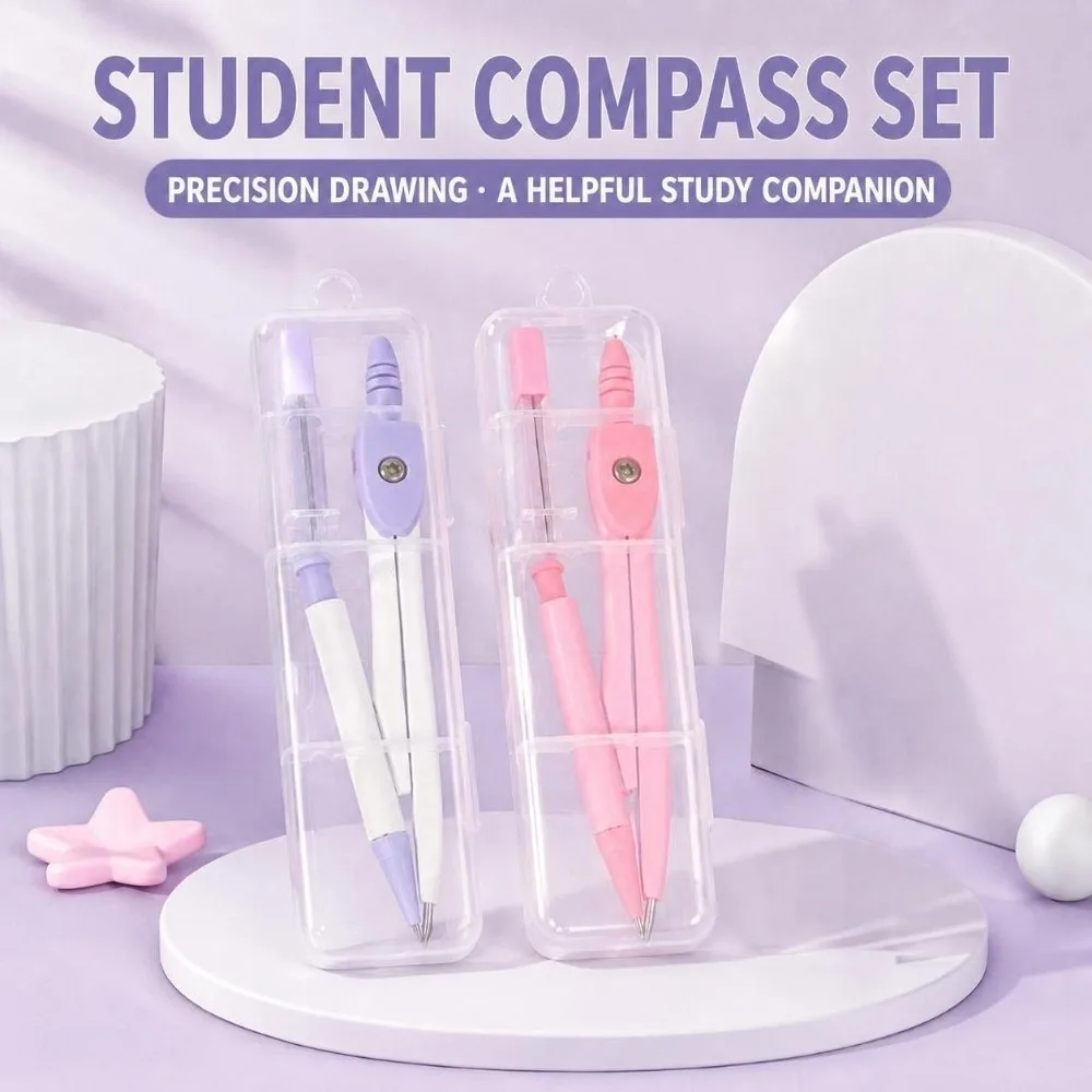 Durable Metal Drawing Compass Geometry Tool Multifunctional Math Compass Macaron Color Geometry Compass Tool Students