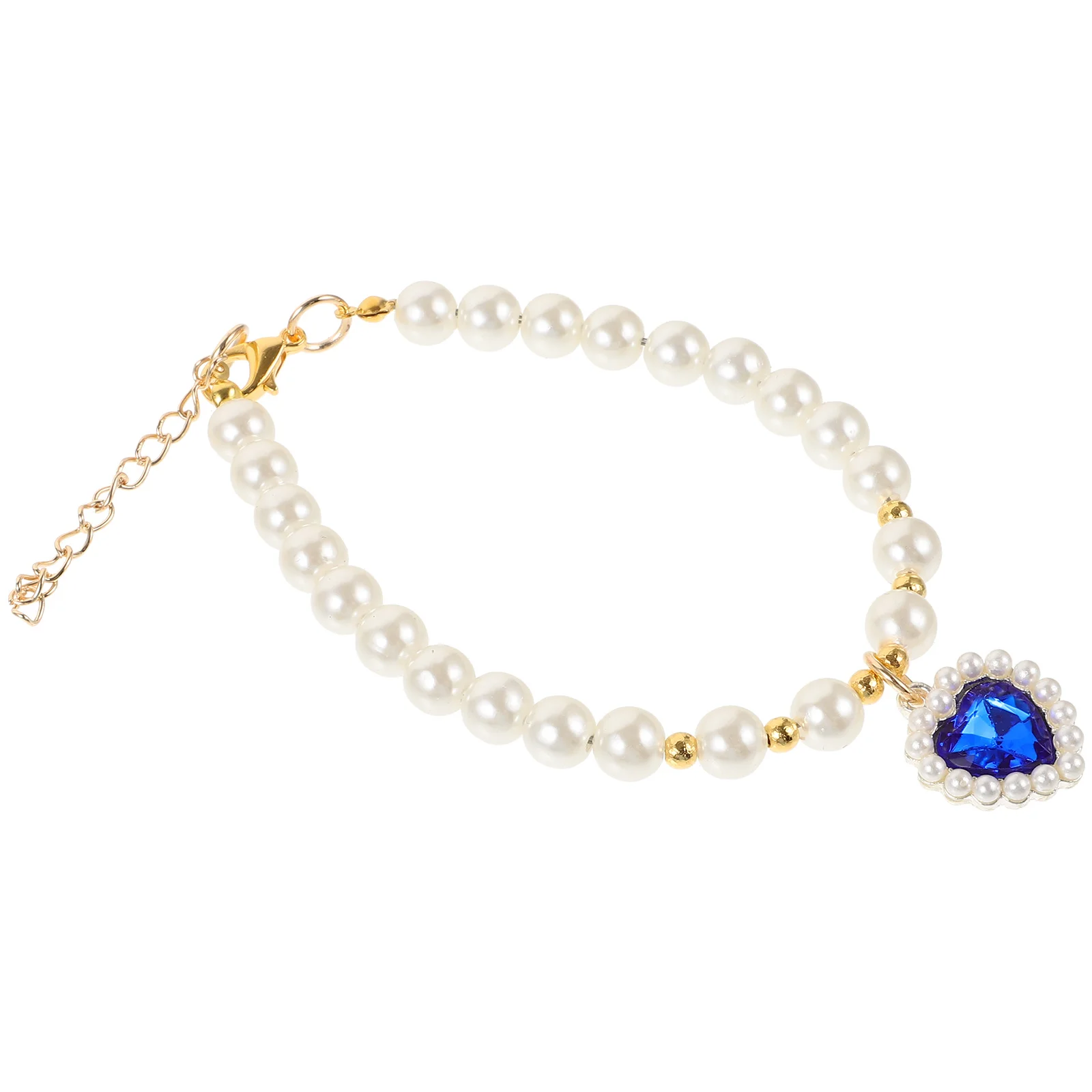 

Pet Simulation Pearl Necklace Adjustable Design Durable Resin Material Festival Celebration Accessory for Cats Dogs