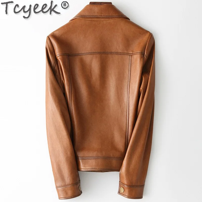 2023 Short 100% Real Leather Jacket Women Spring Autumn Genuine Sheepskin Coat Women's Clothing Jaqueta Feminina Gxy800