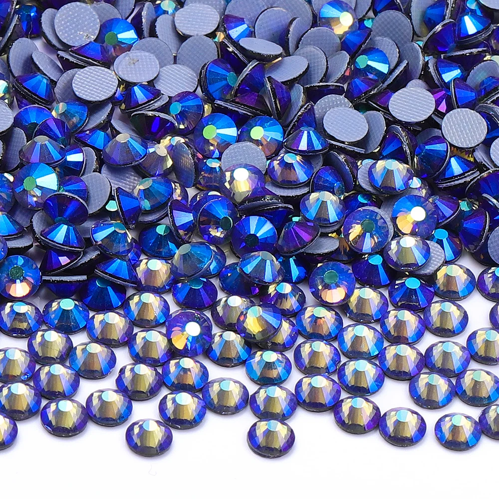 Hot Fix Strass Glass Rhinestones For Needlework Fabric Clothes Decoration DIY Plated Shiny Rhinestone Wedding Accessories