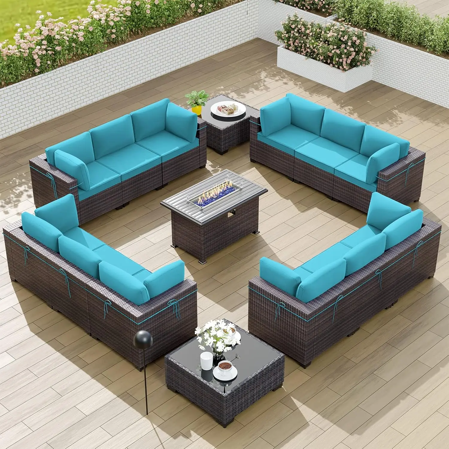 15PCS Outdoor Patio Furniture Set with 43