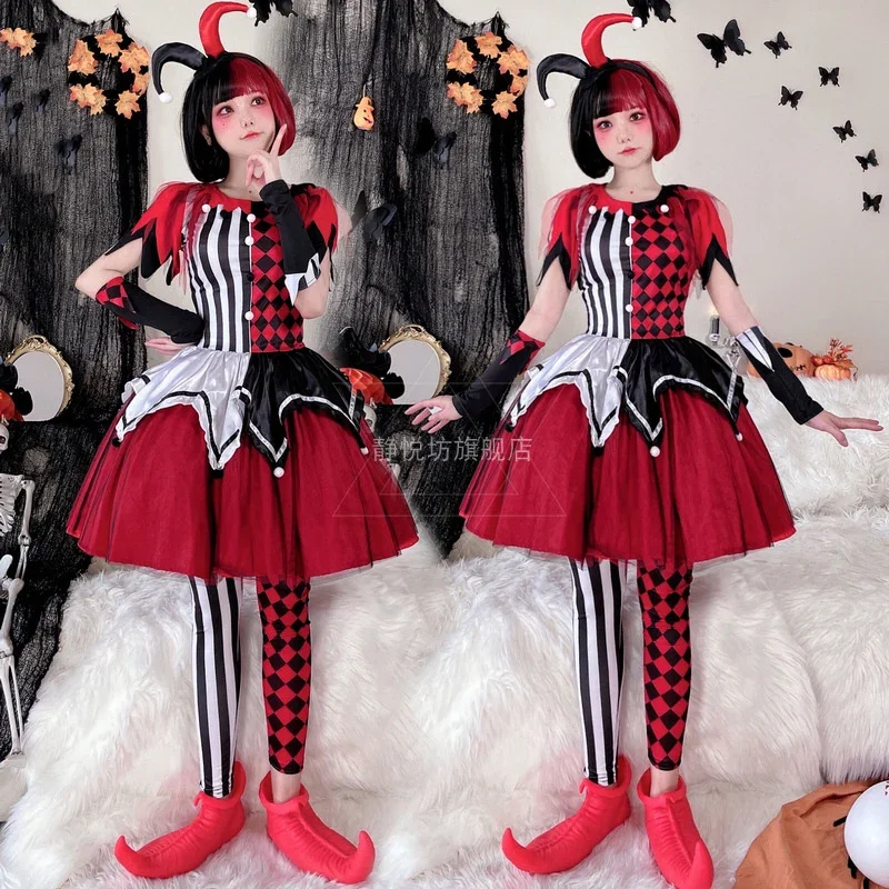 Costume di Halloween Clown Cosplay Anime Circus Soul Breaking Clown Dress per le donne Disfraz Stage Performance Costume Vestidos 2024