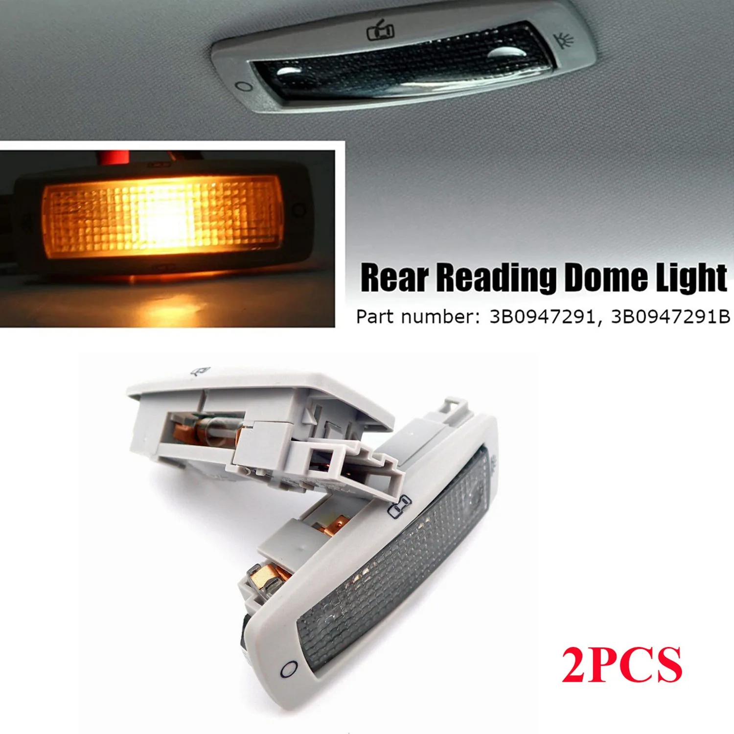 Car Inner Rear Reading Light Map Light Ceiling Lamp for Golf Passat Tiguan Skoda Fabia Superb Seat Leon 3B0947291