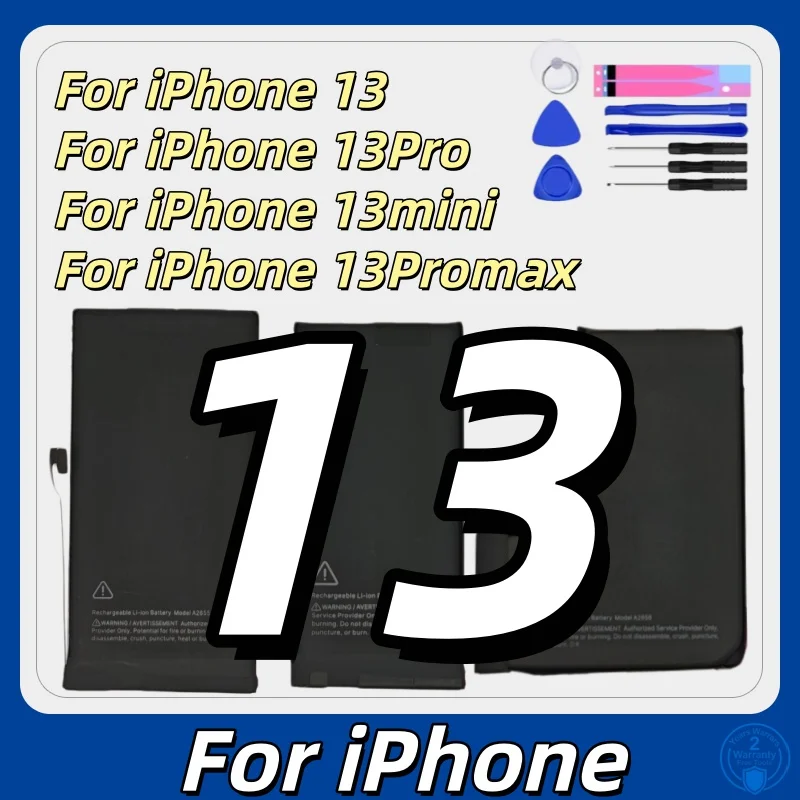 2026 Years 100% New High Quality Phone Battery For iPhone 13 mini 13 Pro 13 Pro Max PM Replacement Bateria+ Free Tools