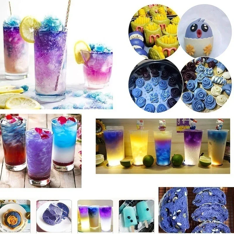 100% Natural Thai Blue butterfly Pea Flower Tea Used for Baking Coloring Bathing Skin Care DIY Dessert Cake Help Detoxification