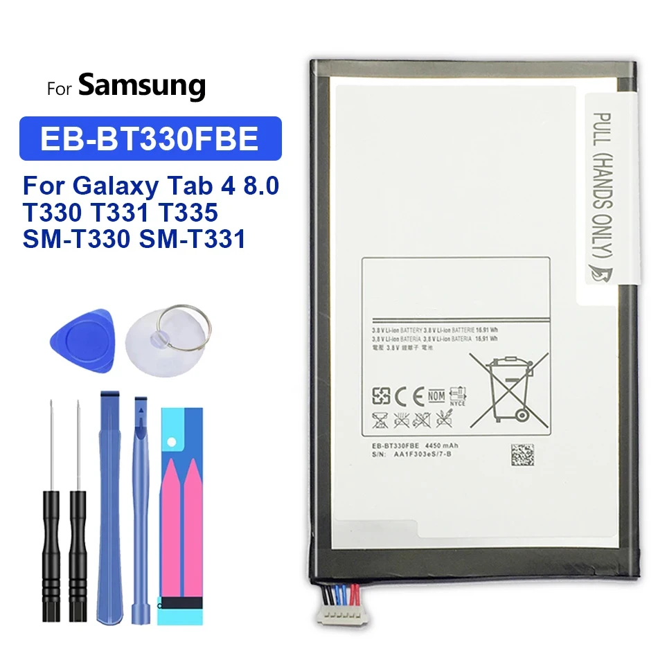 Batería de EB-BT330FBE para Samsung Galaxy Tab 4 8,0 T330 T331 T331C T335 SM-T330 SM-T331 SM-T335 batería 4450Mah número de seguimiento