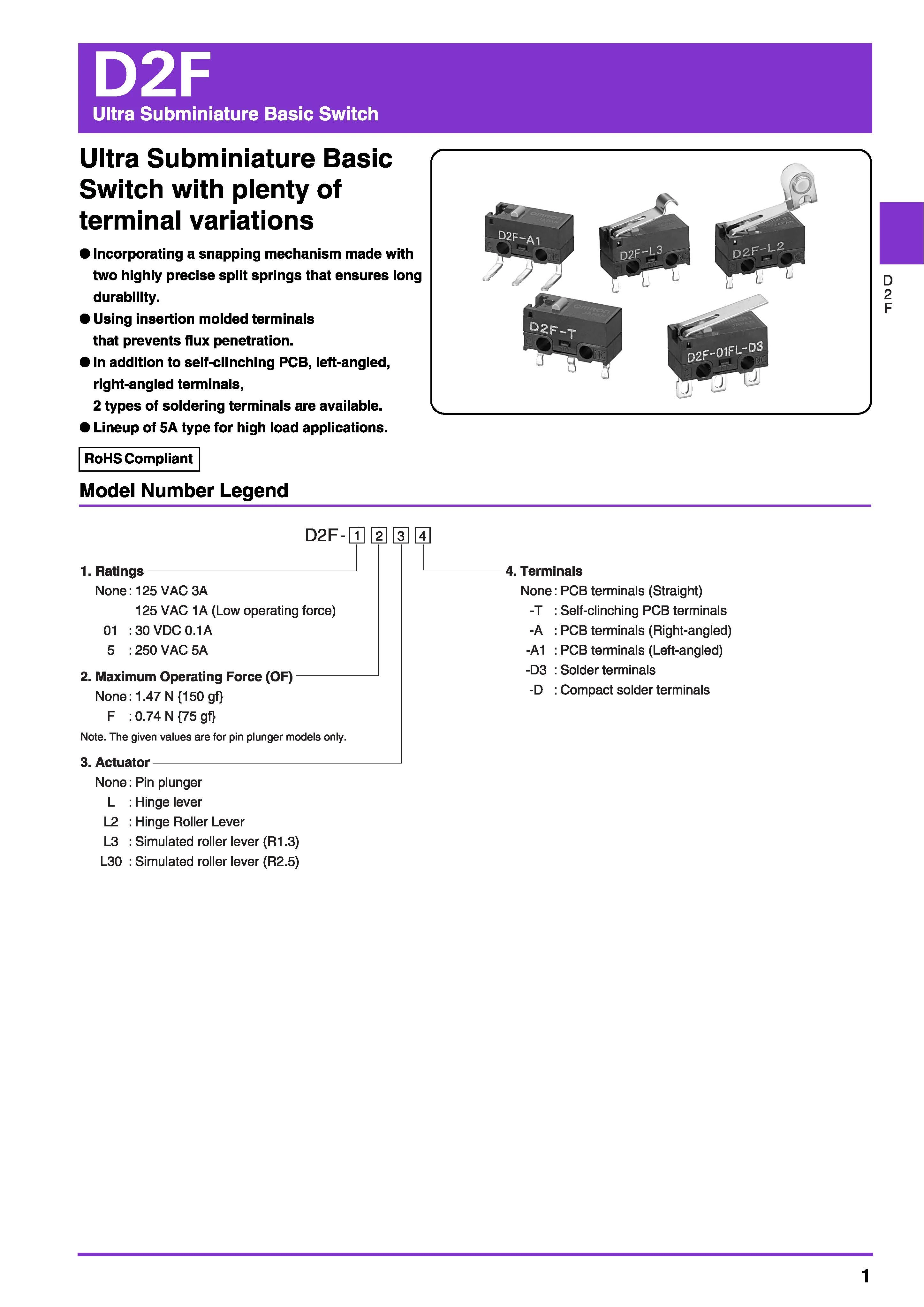 OMRON D2F-L Grey Dot Micro Switch 3 Pin Original Japan Limit Switch for Mouse Button Wholesale