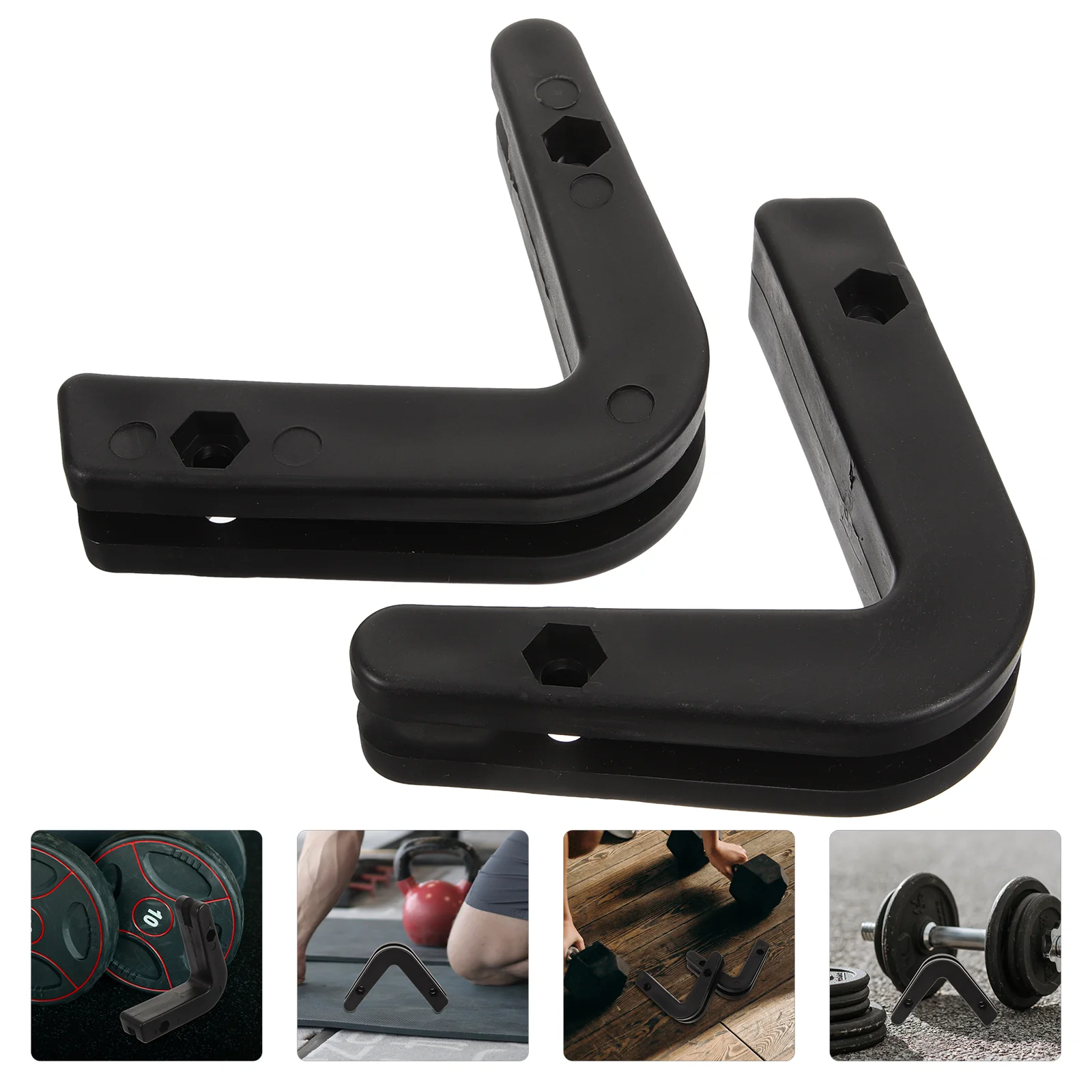 2 Pcs Fitness Equipment Squat Rack Accessories Barbell Bracket Hook (black Pair) 2pcs Holder