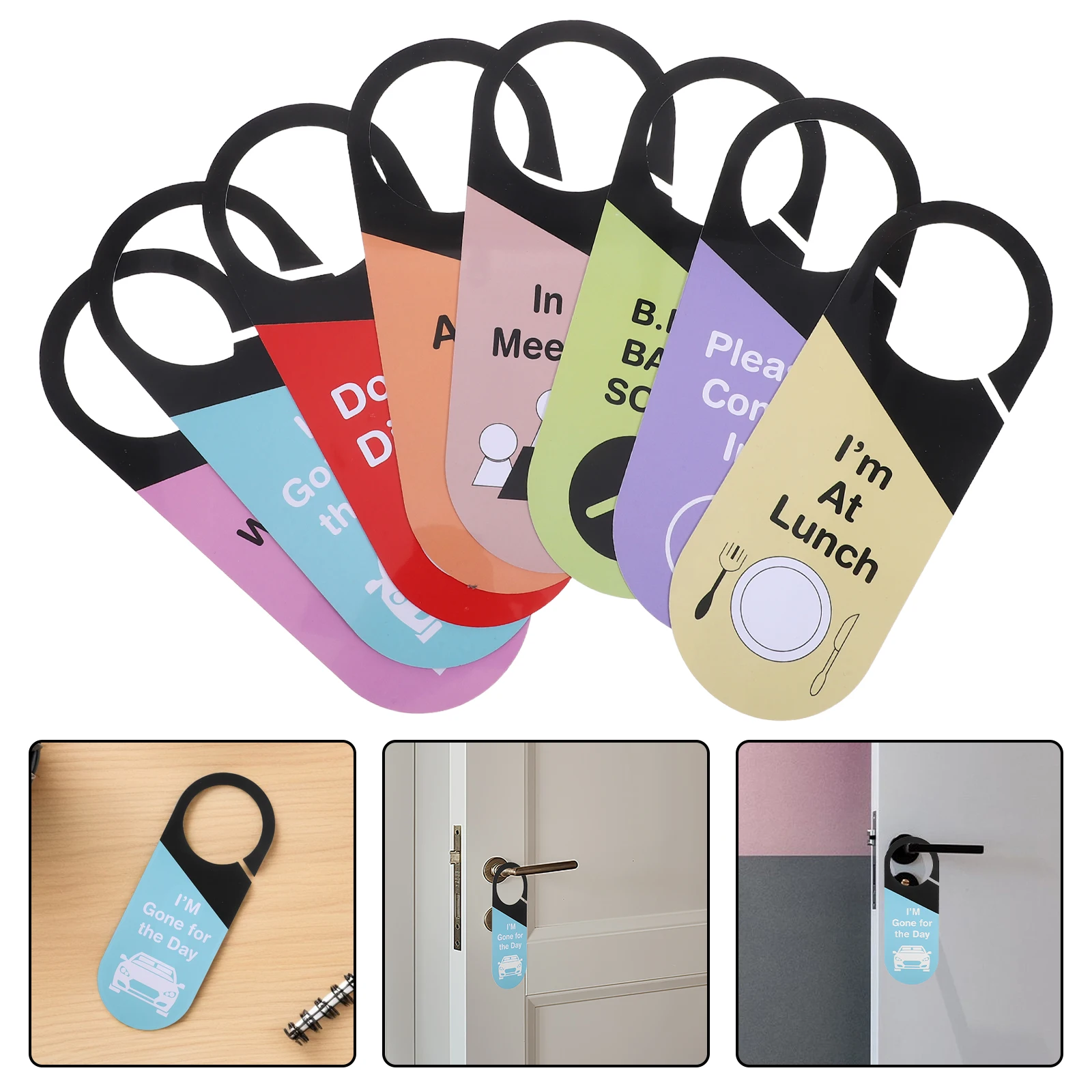 8개 사무실 문걸이 표지판 양면 PVC 방해 금지 환영 회의실 프라이버시 도어플레이트 호텔 침실 회의실용