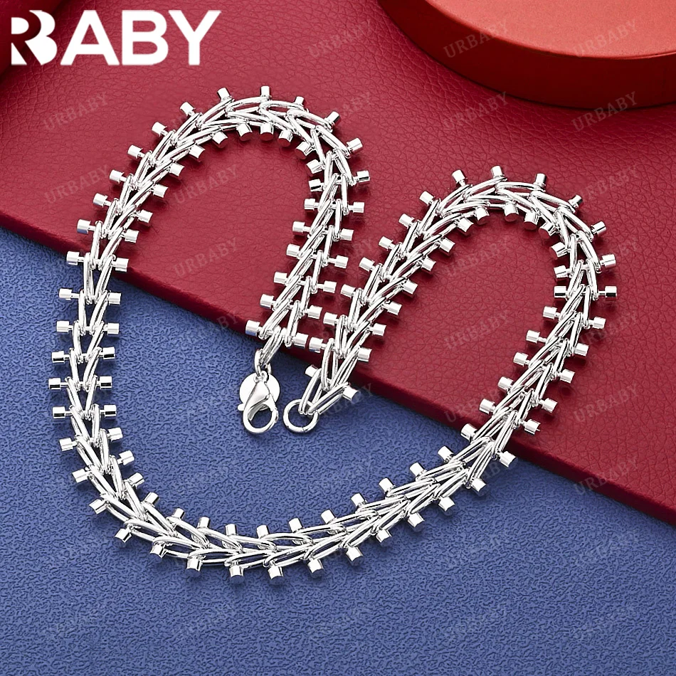 

URBABY 925 Sterling Silver 45cm Geometric Necklace Anniversary Gift Popular Wild Fashion Romantic Jewelry