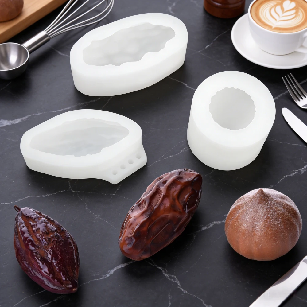 Moule en silicone 3D pour trousseau de châtaignes, cacao, dattes, gâteau mousse, dessert au chocolat, bougie créative DIY et savon fait main