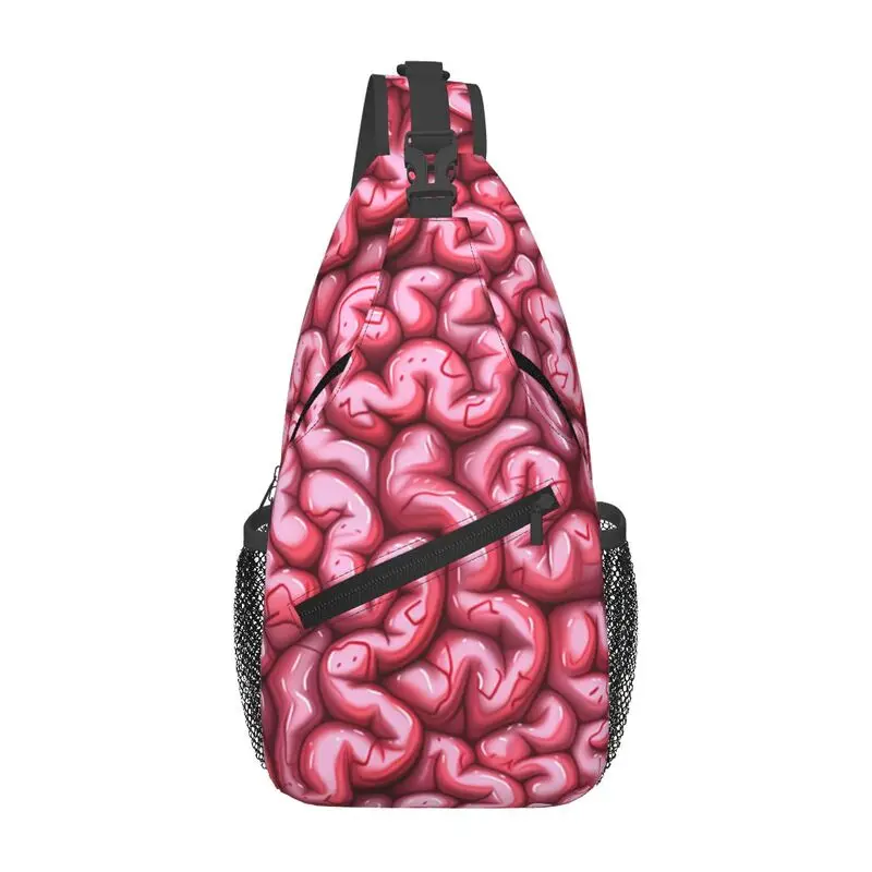 

Изготовленная на заказ нагрудная сумка с узором мозга, крутой рюкзак через плечо для мужчин, дорожный рюкзак
