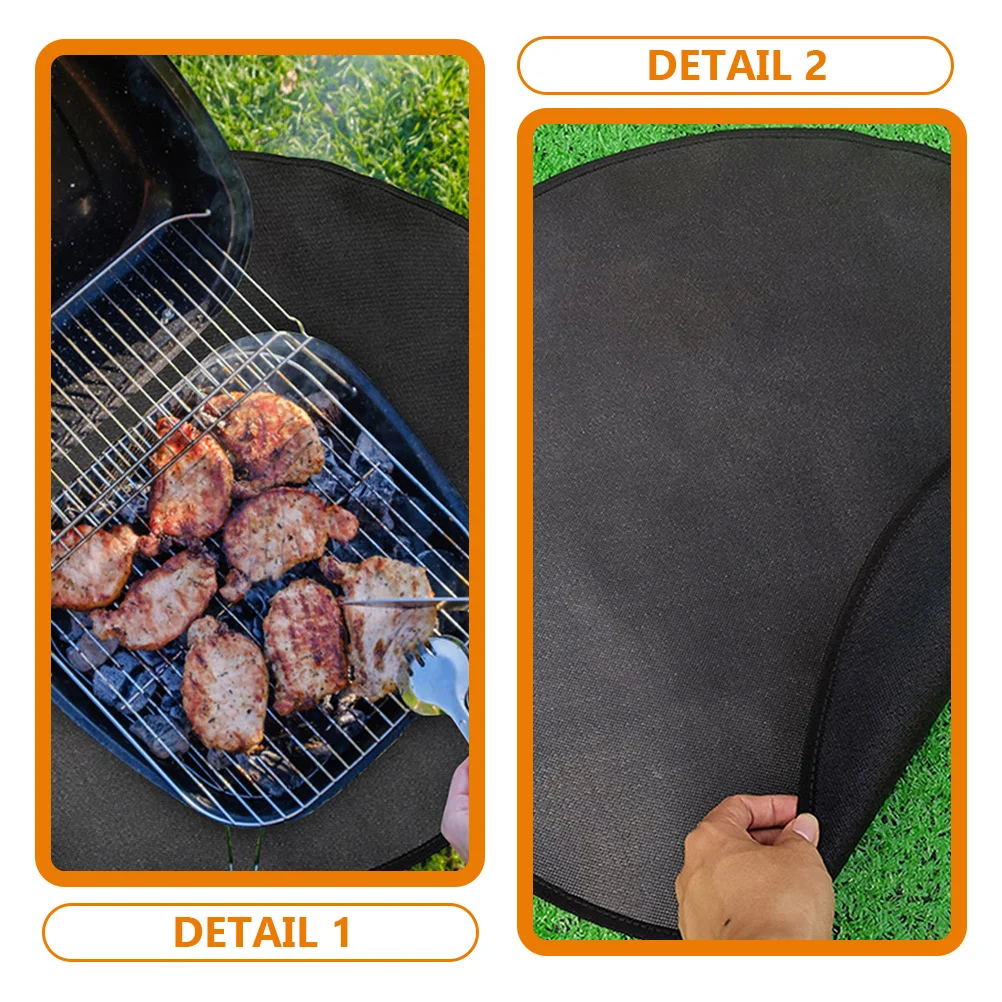 

Fire Pit Mat Outdoor Grill Silicone Fireproof Cushion Reusable Round Heat Resistant Mat for Camping Barbecue Protection
