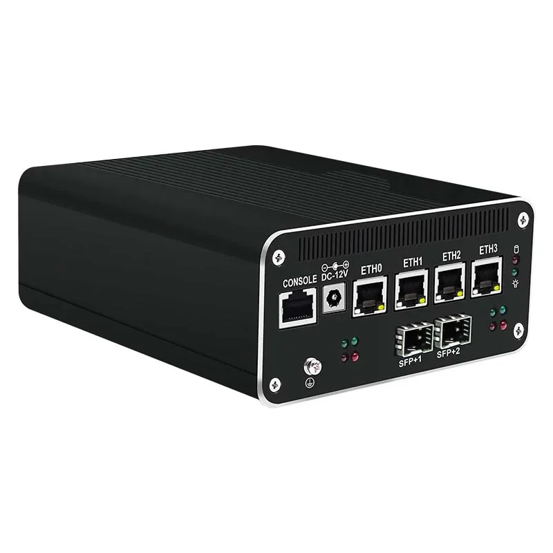 ZZY Customizable Mini Desktop Industrial Computer i5-1245U 4 2.5GB LAN 2 SFP+ HD-MI DP 64GB UK/US/EU with Firewall