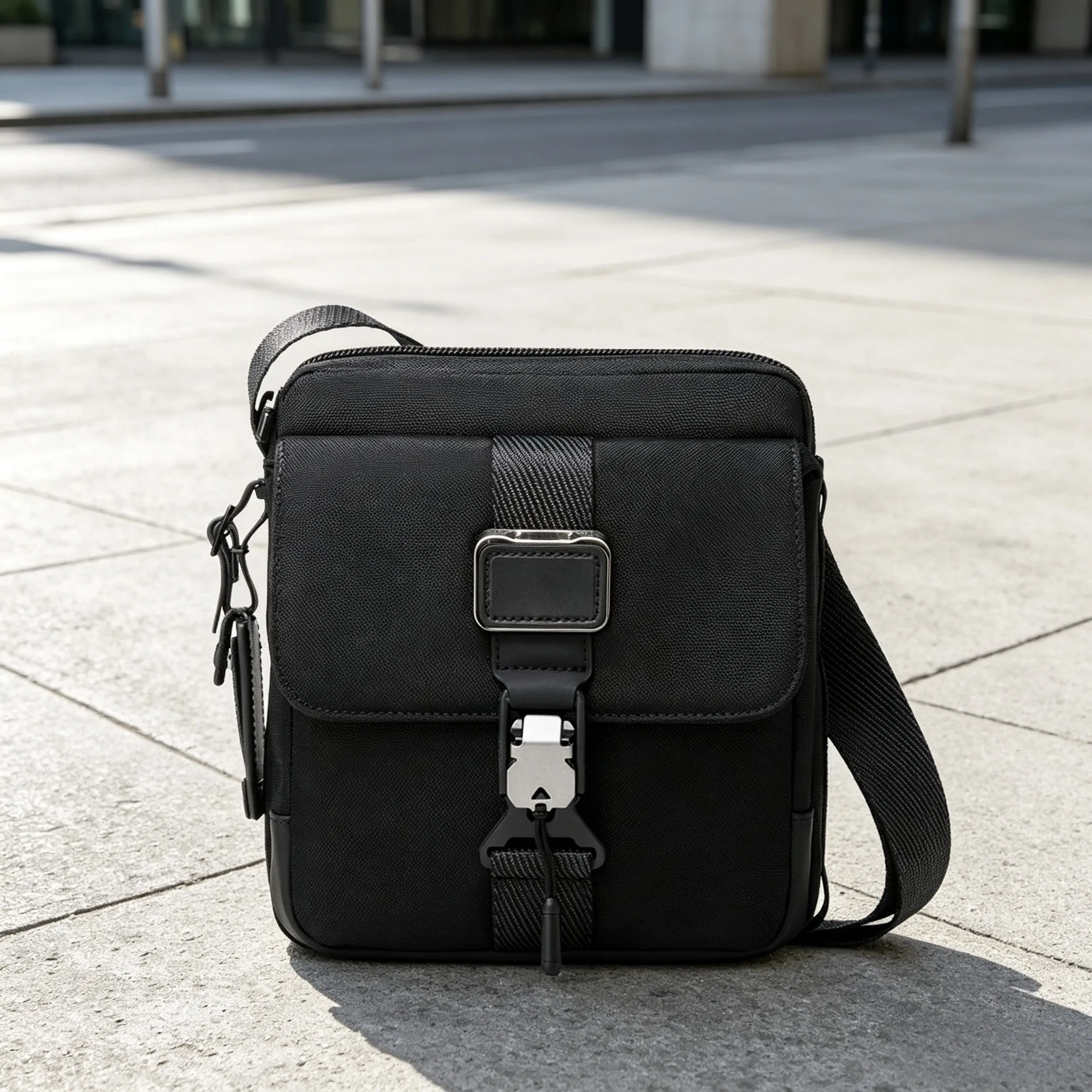 Business Casual Daily Commute Crossbody Bag for Men Durable Ballistic Nylon Shoulder Bag