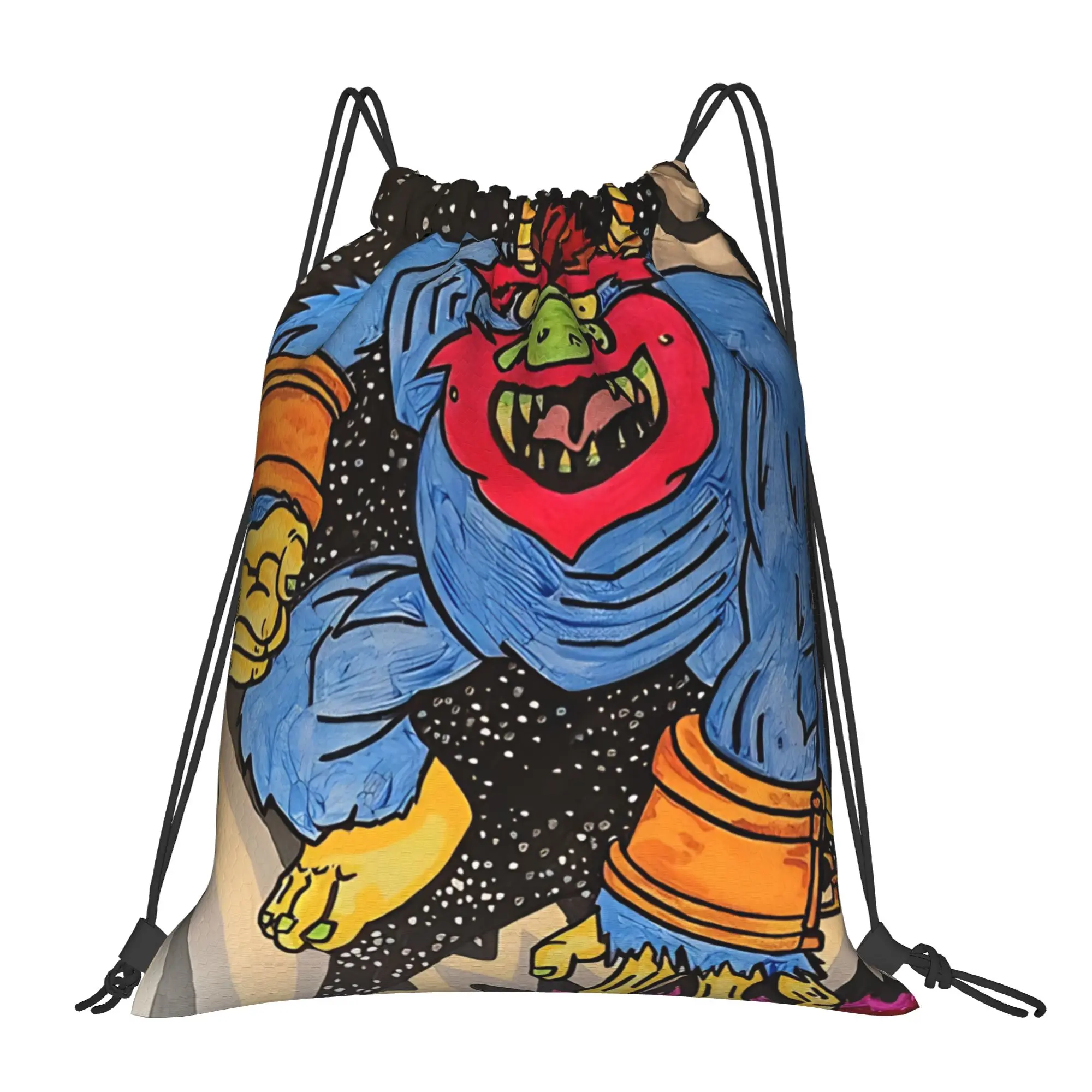 My Pet Monster Retro 80s Monster Art Portable Travel Riding Gym Drawstring Storage Sporty Backpacks