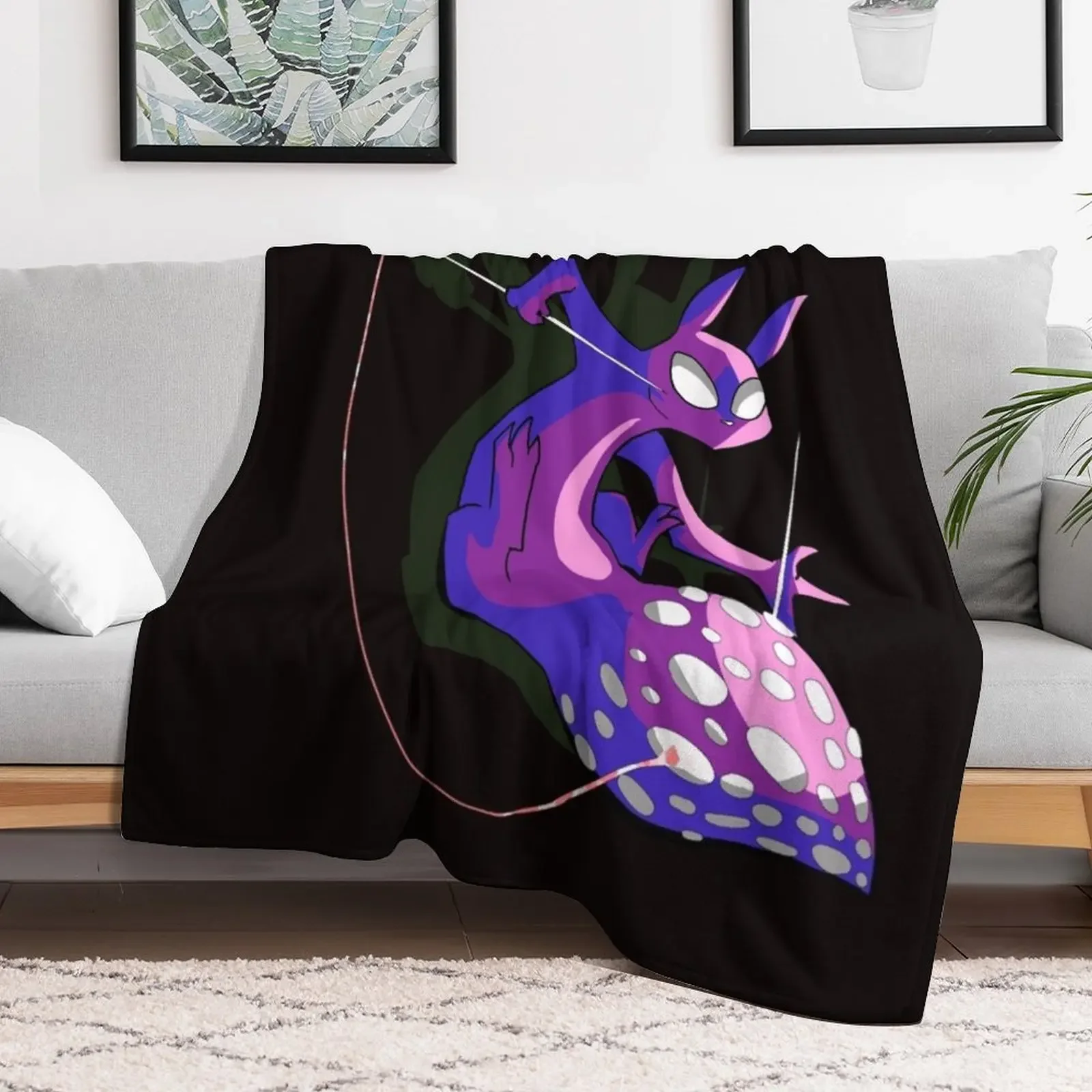 Rain World Downpour Slugcat Spearmaster Throw Blanket Bed Flannel Fabric Blankets