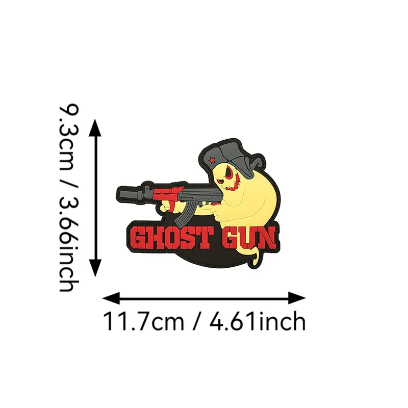 GHOST GUN 3D PVC Patch on Clothes Morale Badge Hook Loop Tactical Military Patches Backpack Armband Stickers 4