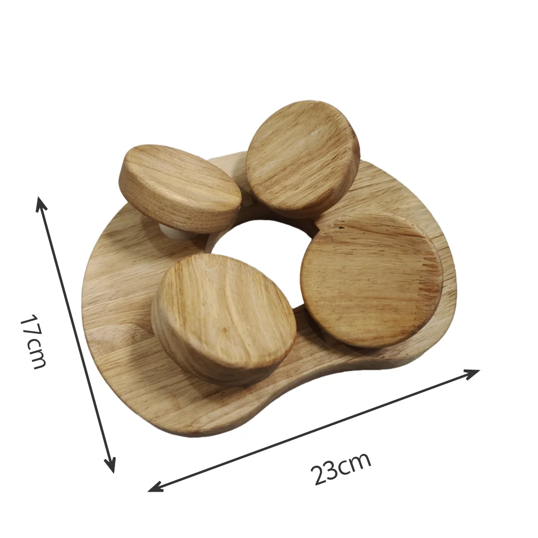 مسند رأس ساونا خشبي مع قرص قابل للدوران، ملحق ساونا
