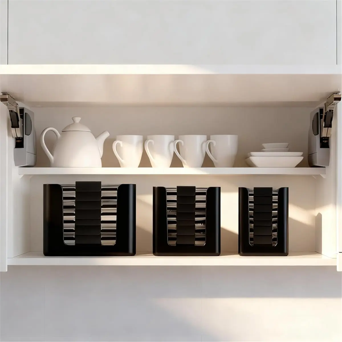Organisateur de couvercles léger pour conteneurs alimentaires, idéal pour les couvercles Brilliance Nap-on, organisateur de couvercles pour rangement dans les armoires de cuisine (lot de 3)