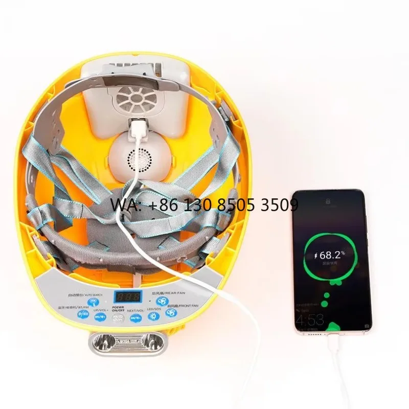 

Zooming Solar Power Fan Working Helmet Safety Hard Hat Construction Workplace ABS Safety Helmet With Built-In Solar Fan