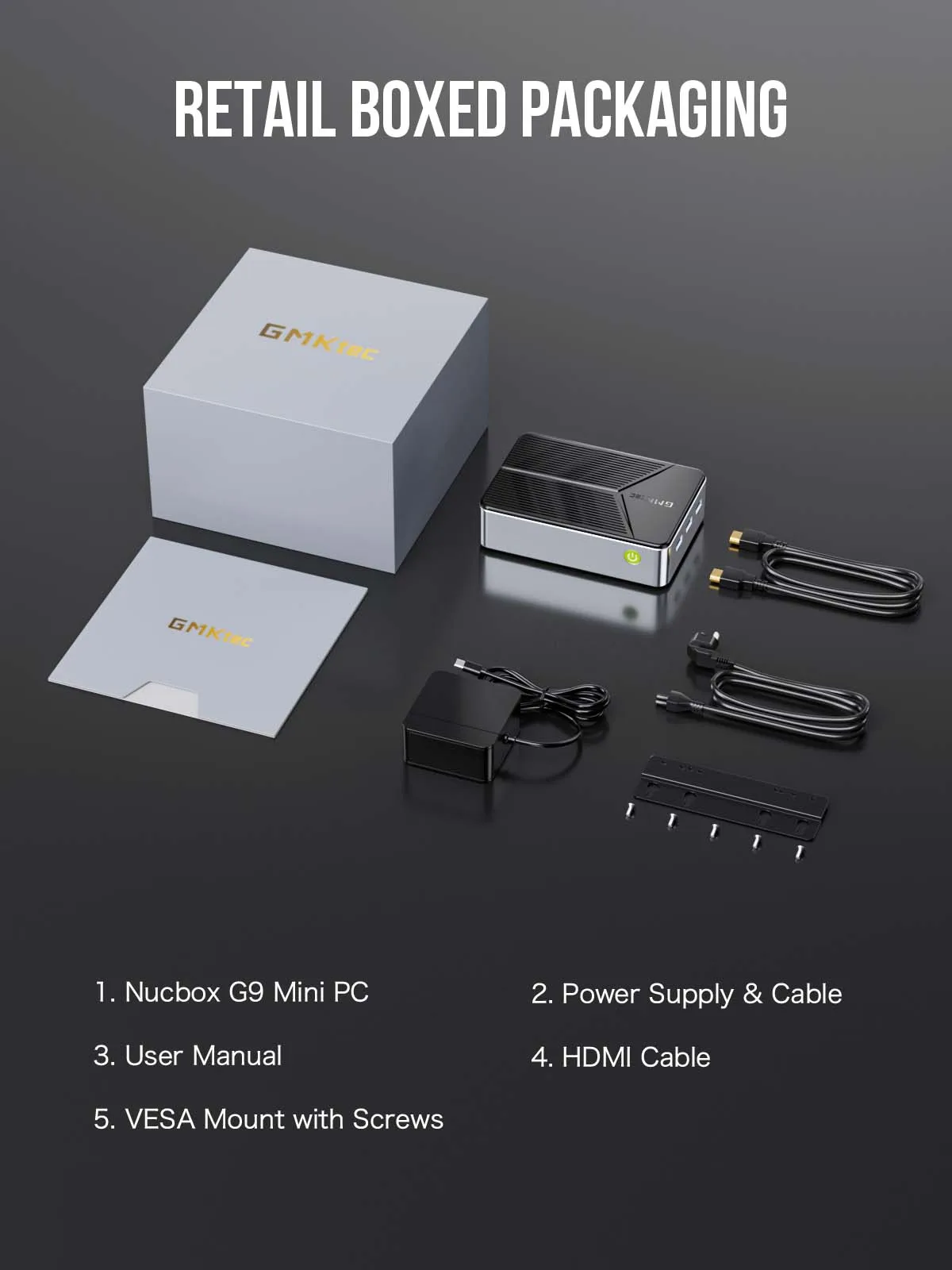 GMKtec G9 4 Bay كمبيوتر صغير Intel N150 LPDDR5 12GB 64GB eMMC Ubuntu SSD NVMe * 4 Win11 Pro WiFi6 BT5.2 كمبيوتر تخزين كبير لسطح المكتب