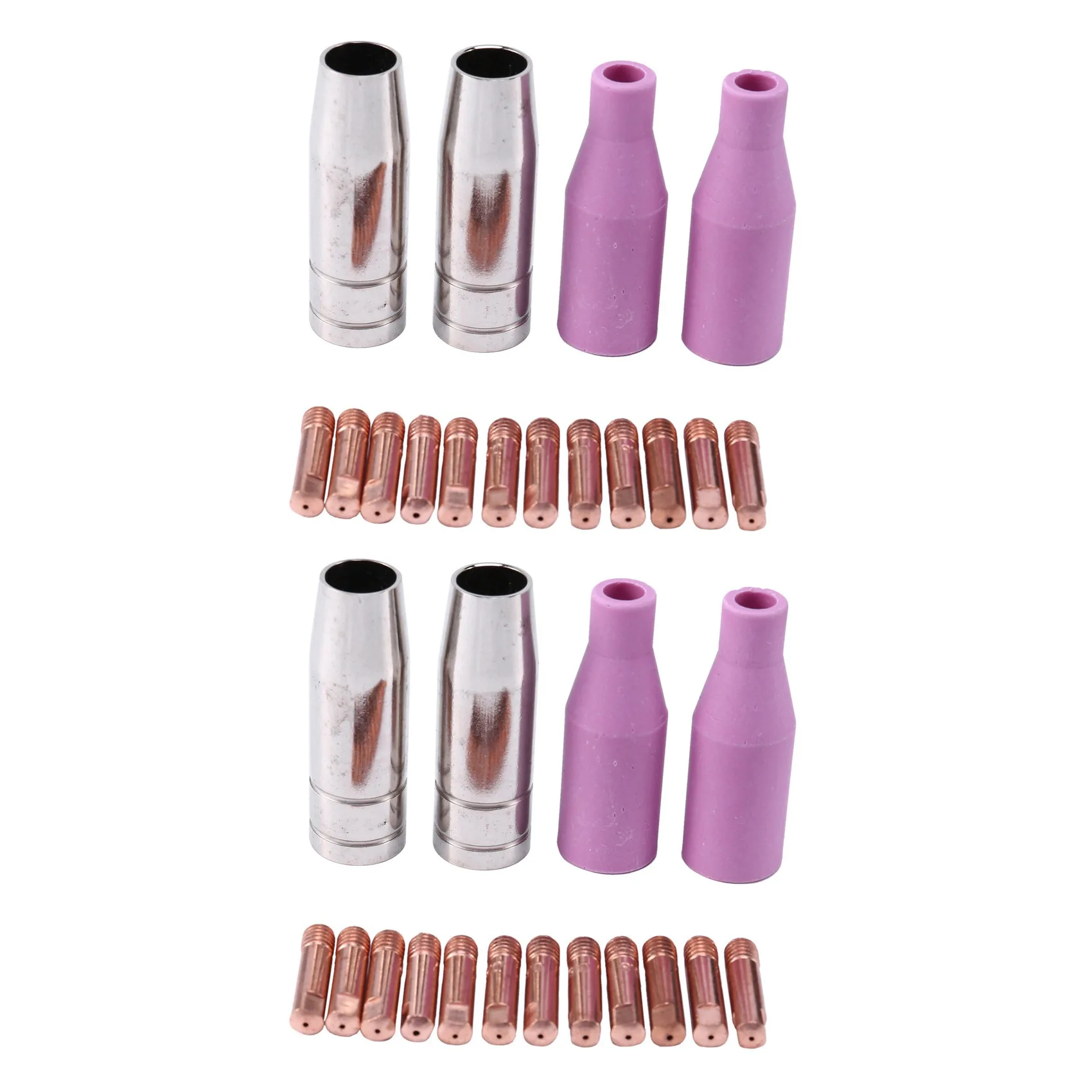 

ABBN-Mig Set Of Nozzles 32Pcs AK15 For Welding Torch Cap Tip Contact 0.8Mm MB15 Accessories