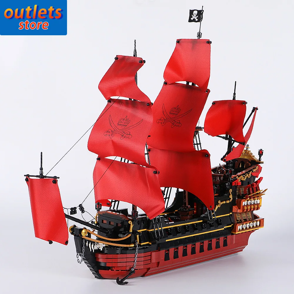 

Creative DK6002 Queen Anne's Revenge Pirate Ship Black Pearl Ideas Pirate Ship 3694pcs Moc Brick Model Building Block 4195 16009