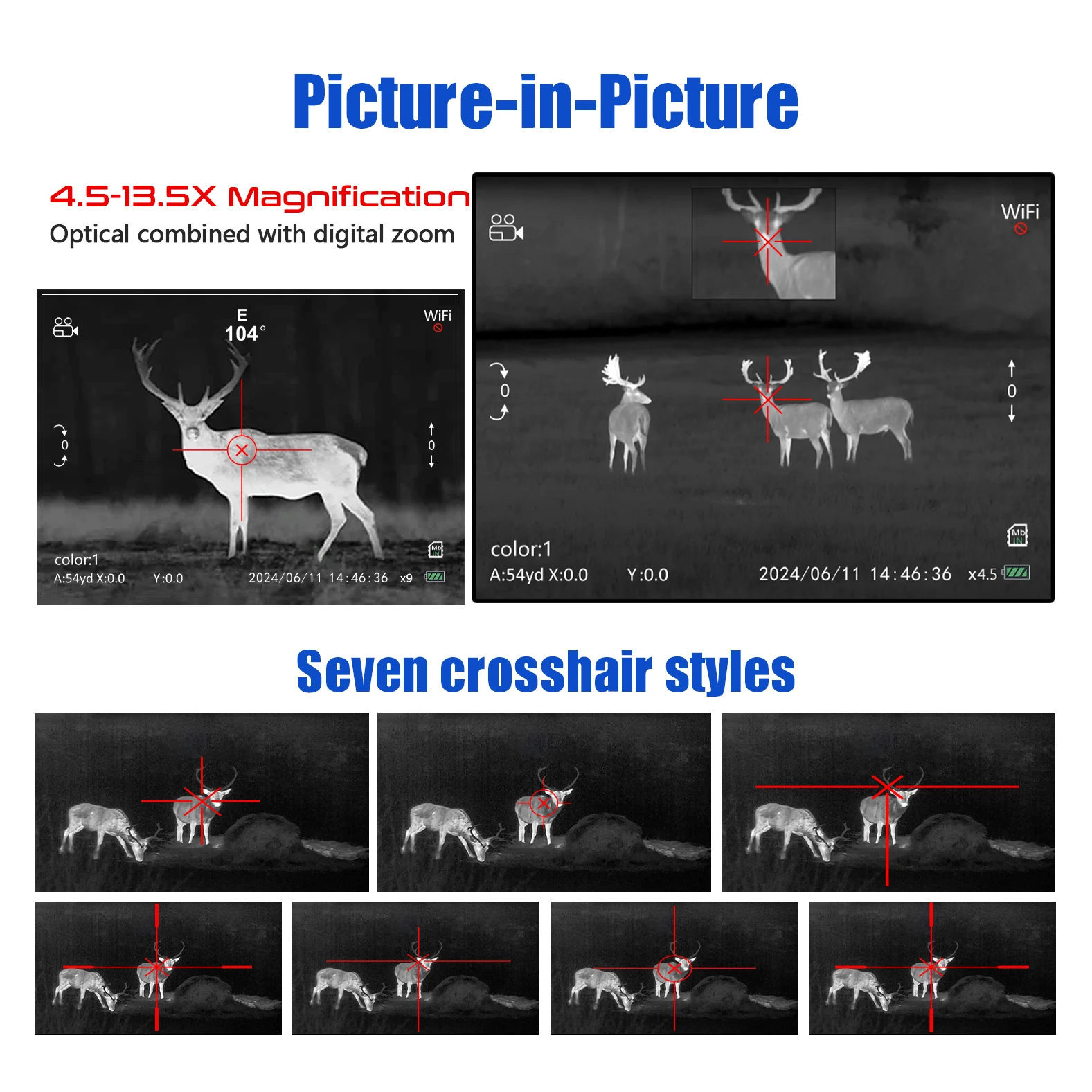 

Thermal Imaging Scope For Hunting 12um 384*288 Sensor High Resolution Thermal Scope 4.5X Base Magnification