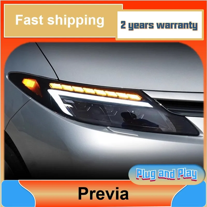 Car Styling for Toyota Previa Head Lamp 2006-2016 ACR50 Headlamp GSR50 DRL Turn Signal Low High Beam Projector Lens