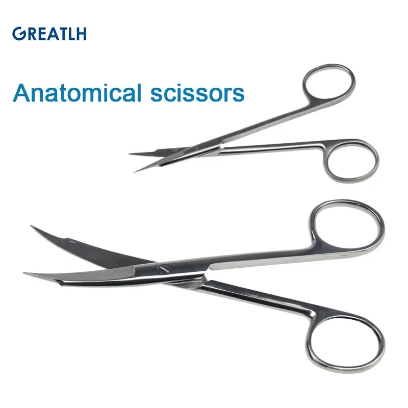 11cm/14cm Surgical Scissors Stainless Steel Double Tipped Scissors Dissecting Scissors Straight Curved Head Surgical Tool